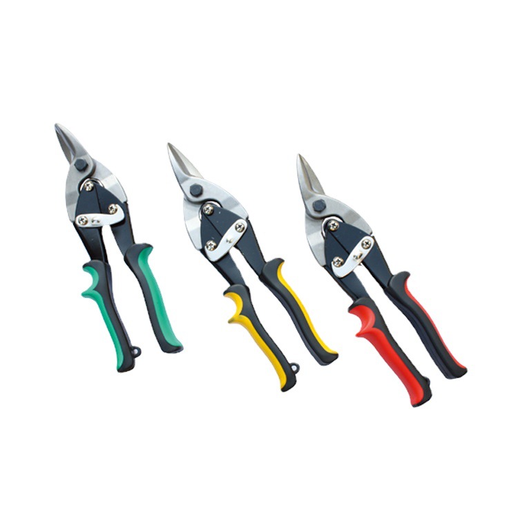 厂家供应美式双色TPR套柄航空剪 航空铁皮剪工业55#碳钢航空剪