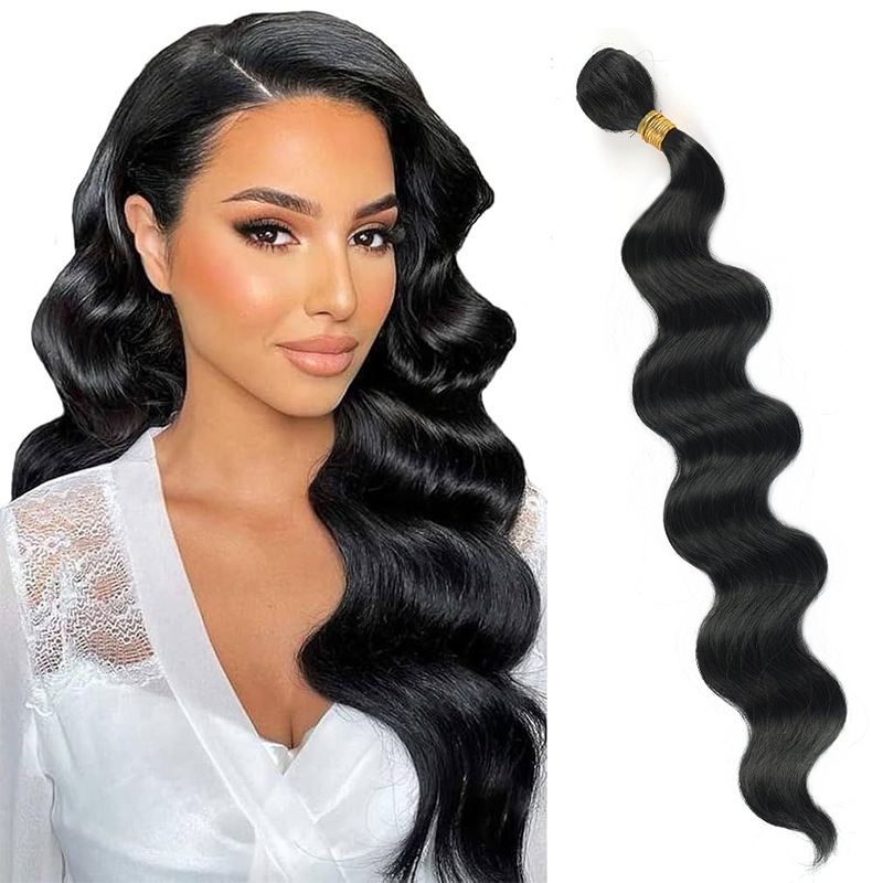 Cross-Border Brazilian Wavy High-Temperature Synthetic Hair Extensions Black Synthetic Long Curly Hair Wigs Wholesale Exotic Styles Cross-Border Brazilian Wavy High-Temperature Synthetic Hair Extensions Black Synthetic Long Curly Hair Wigs Wholesale Exotic Styles