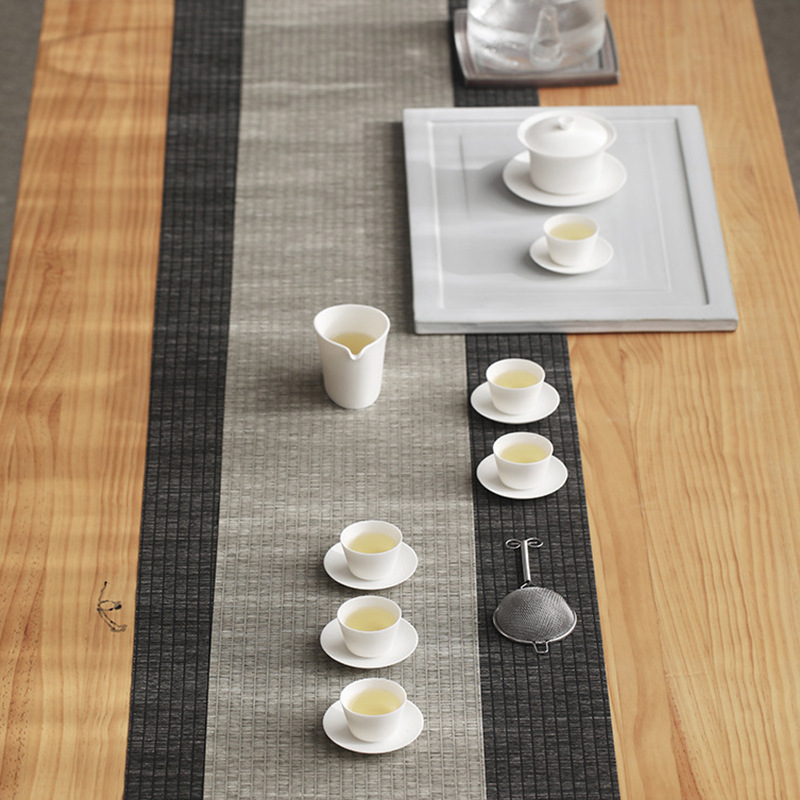 Juego de taza de té justa de tazón blanco de luna nuevo juego de té de Kung Fu chino juego de caja de regalo reunión de oficina regalo hecho a mano