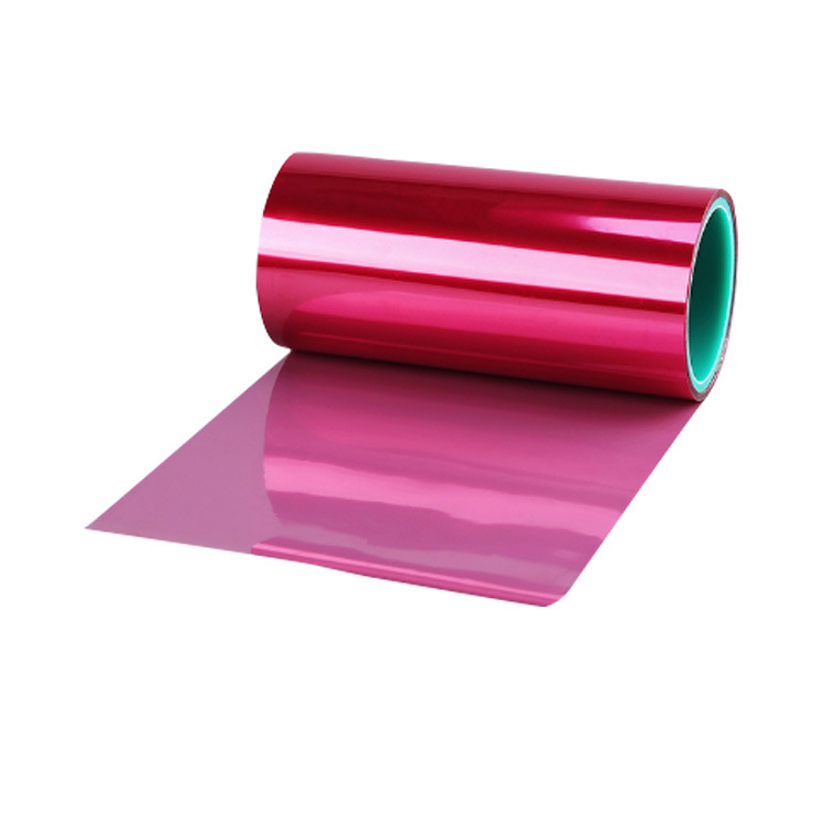 厂家直销pet离型膜单硅双硅0.75mm红色pet膜防静电薄膜胶带防粘膜