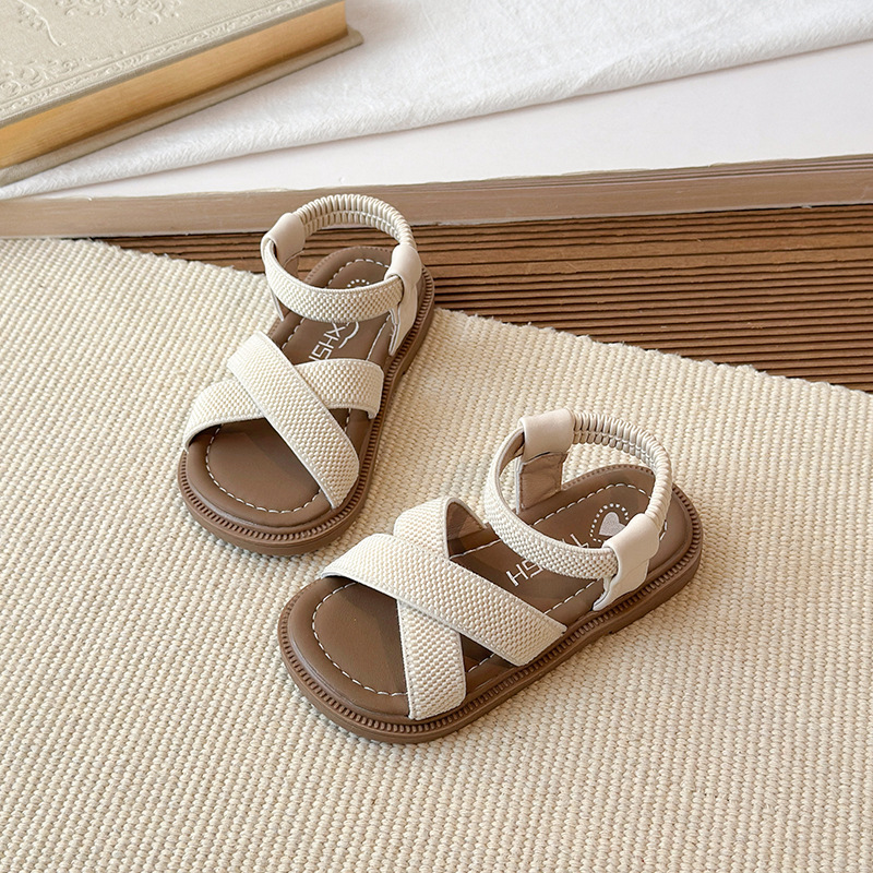 Girls' Stretchy Band Soft Sole Sandals Fashion Casual Beach Shoes Princess Style For Toddler & Little Kids_voghion.com