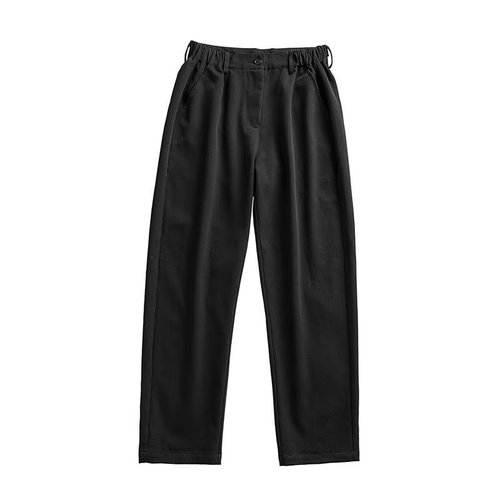 Slim-fit trendy men's casual solid color Harajuku-style winter trousers, youthful and minimalist with a flowing drape.