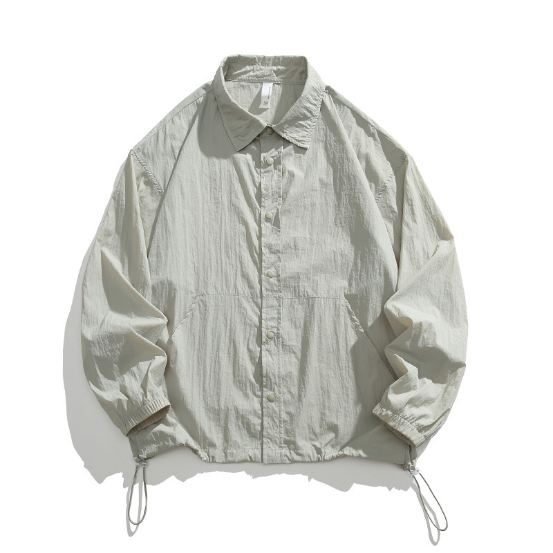Summer Ice Sunscreen Shirt Men's Loose Profile Japanese Functional Workwear Jacket Men's Thin Quick-drying Long-sleeved Shirt