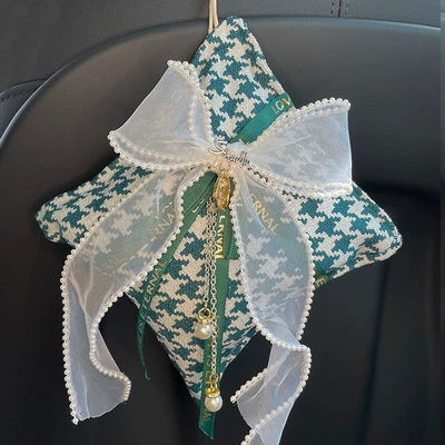 Fragrance Sachet for New Cars | Aktiv kömürlü qoxu uducular - houndstooth-bamboo-charcoal-bag-green-single-layer