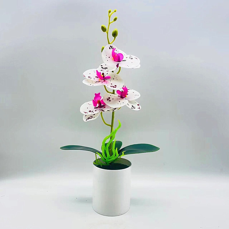 クロスボーダーのシミュレーション胡蝶蘭盆栽花付きデスクトップ装飾プラスチック造花盆栽撮影植木鉢置物花頭|undefined