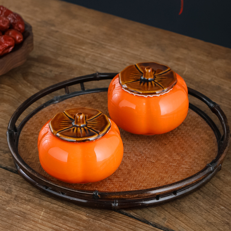 Persimmon persimmon Ruyi jar household persimmon tea jar wedding souvenir wedding jar sugar jar return gift housewarming gift box small size