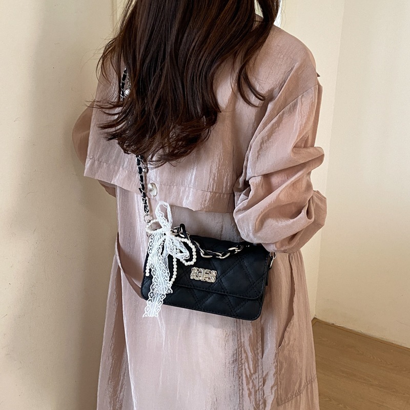 Xiaoxiang estilo de cadena de diamond bolso pequeño bolso de mujer de verano nuevo bolso de moda estilo diario simple bolso cuadrado image 4