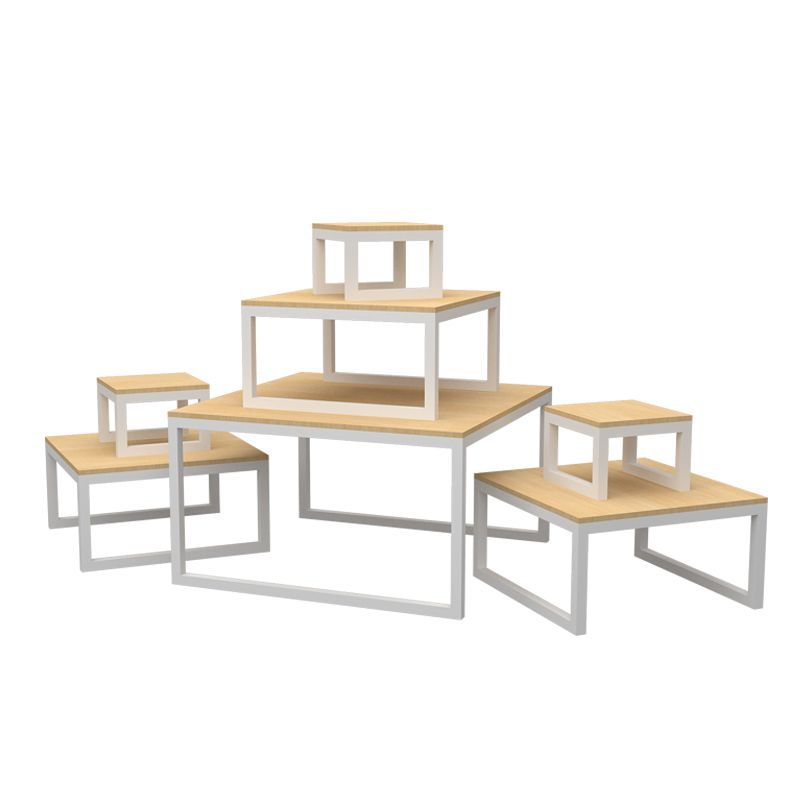 多层中岛流水台展示台堆头地堆高低台超市货架三层货架陈列架