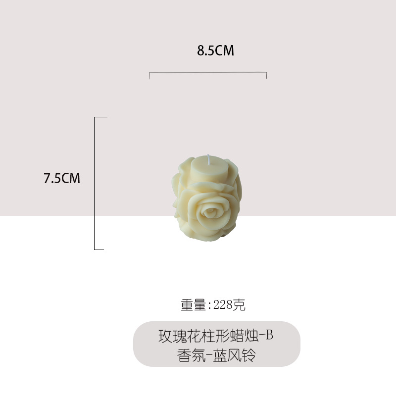 Ventas transfronterizas de rosas columnares vela de incienso regalo de mano joyas para el hogar regalo de Año Nuevo vela al por mayor