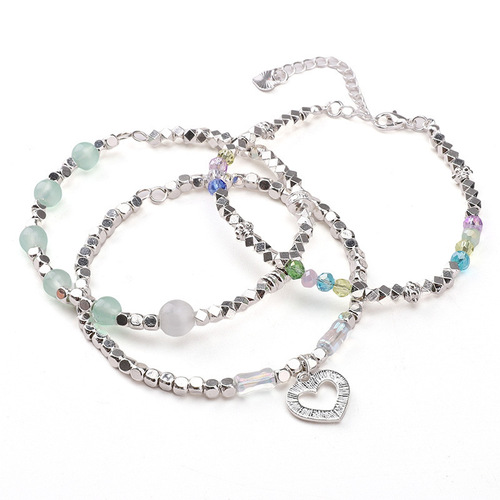 25 alloy silver scattered beads series wheel beads square beads separator beads handmade DIY accessories semi-finished bracelet materials