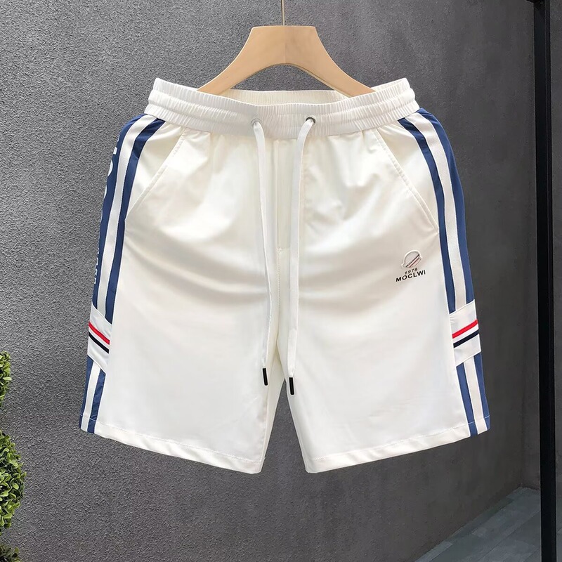 American-Style Striped Casual Shorts for Men 2025 Summer Thin Japanese Loose Street Sports Running Beach Knee-Length Shorts