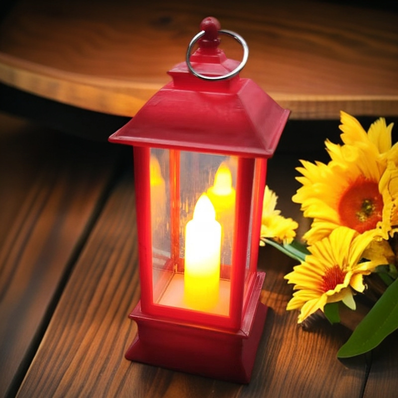 Navidad transfronteriza LED vela electrónica simulación vela de escritorio retro portátil luz de noche decoración luz de viento