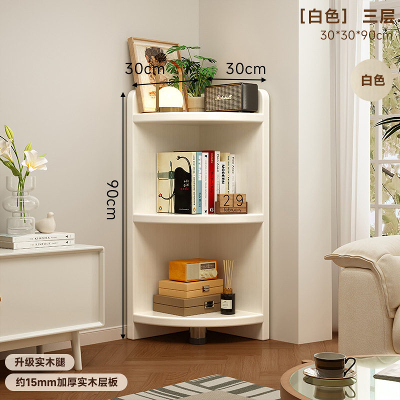 Estante de escritorio de madera sólida Estante de esquina Estante de almacenamiento de almacenamiento simple multicapa Estante de almacenamiento de escritorio de estudiantes