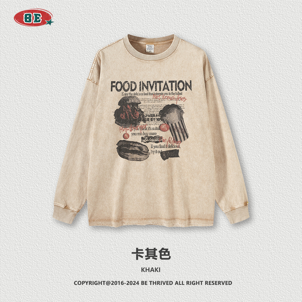 Be customizado| 2025 otoño y invierno marcas de moda estadounidenses digitales de impresión directa de inyección de manga larga camiseta de comercio exterior personalizada transfronteriza
