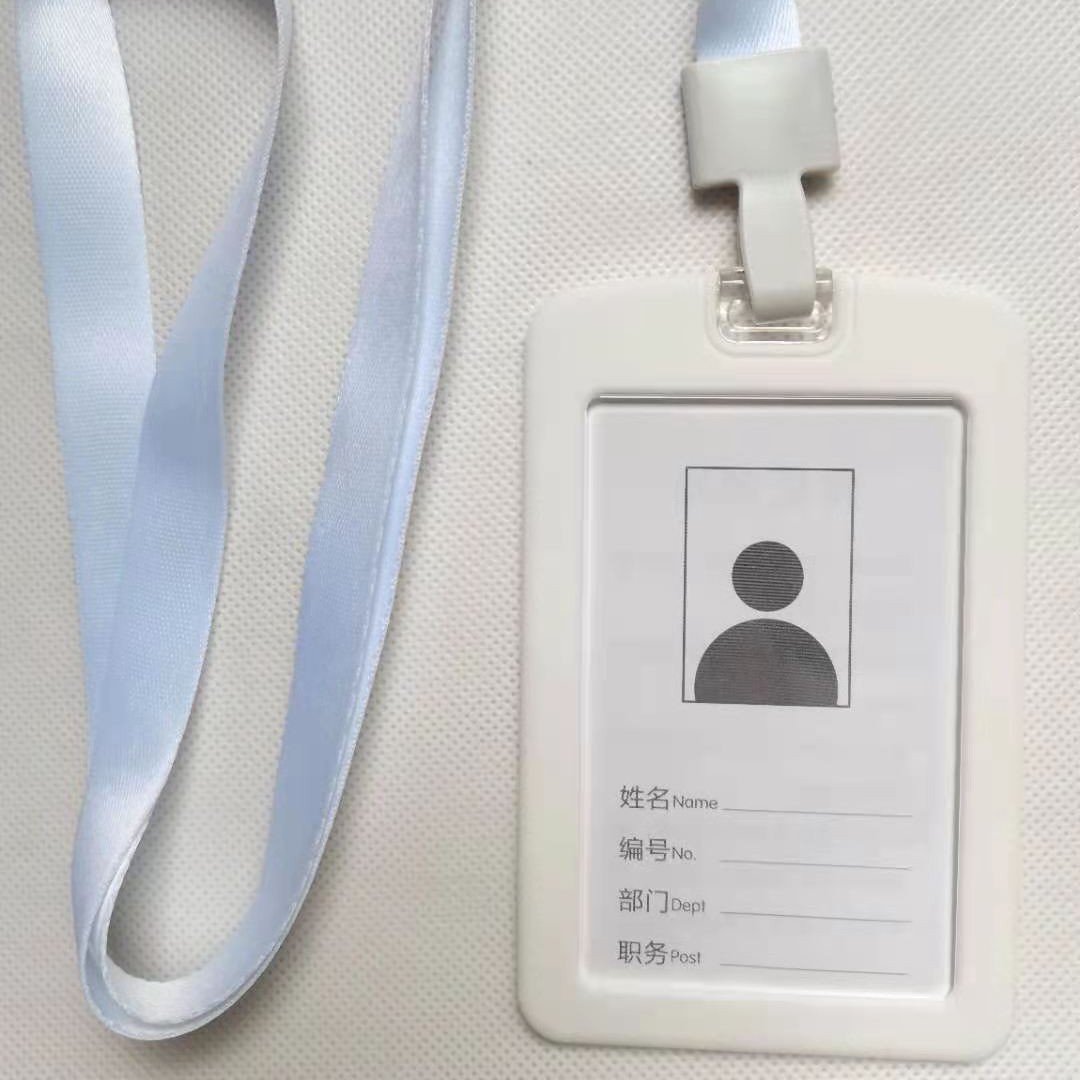 Factory self-operated silicone crystal card set work permit employee ID set change color student school card custom lanyard