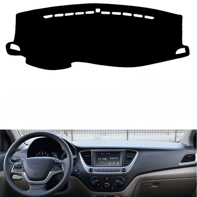 Suitable for Hyundai Yuenhua Car Dashboard Mat, Light-Proof Mat, Sun Protection Mat, Anti-Slip Mat, Sunshade Mat, Cross-Border Order Placement Service (Günəş əleyhinə siperlik) - black-border-left-driving-single-layer-polyester