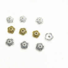 合金藏银7mm花托复古珠托花帽手工手串珠项链服装diy饰品配件批发