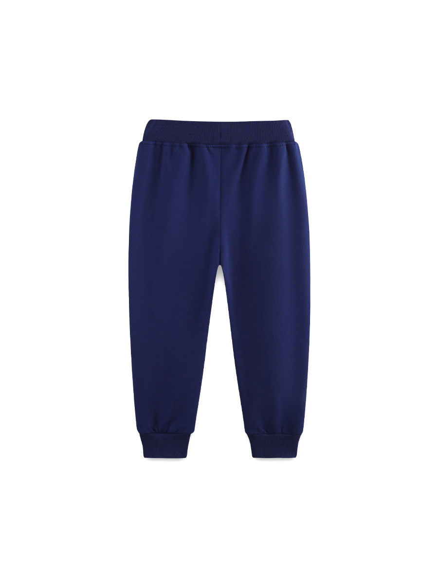 Otoño nuevos pantalones para niños estilo europeo y americano moda pantalones para niños dibujos animados dinosaurio toalla bordada pantalones deportivos para niños image 4