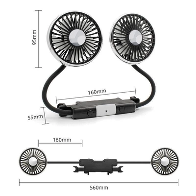 Car-mounted small fan with flexible hose, Digər kiçik elektrik cihazlar - huiqi-rear-row-double-head-model-360-degrees-three-speed-usb-seasonal-sale-limited-time-discount