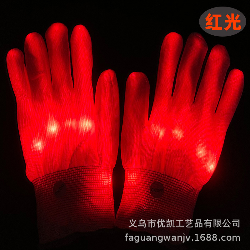LED colorido luminoso guantes de rendimiento hueso de la mano Guantes luminosos arco iris de Halloween guantes de regalo luminoso de Navidad