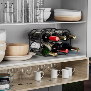 American Wrought Iron Countertop Wine Rack Ornaments Wine Display Rack Storage Rack Metal Freestanding Winery Storage Rack