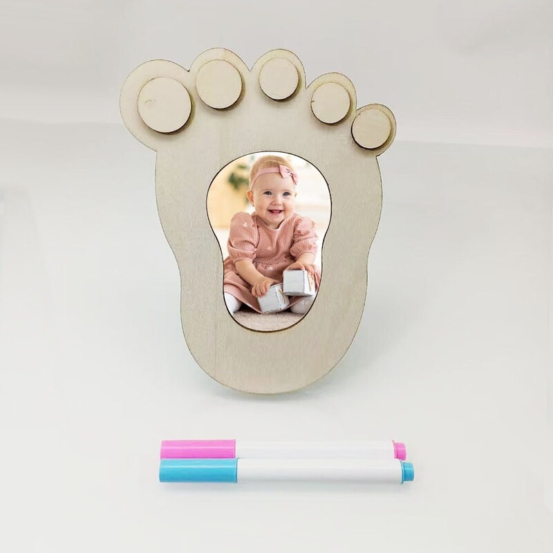 Cross-Border 2025 New Wooden Ornament Souvenir Photo Frame Cute Baby Footprint DIY Baptism Souvenir Natural Wood Color Cross-Border 2025 New Wooden Ornament Souvenir Photo Frame Cute Baby Footprint DIY Baptism Souvenir Natural Wood Color