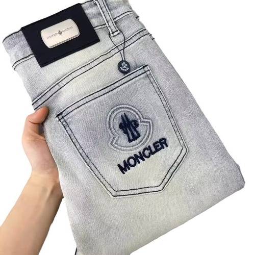 Selected Quality Jeans with Hole Trend, Instagram High Street Men's Fashion, Personal Style Trendy Bumming Pants, Slim Fit, Nine-Foot Pants