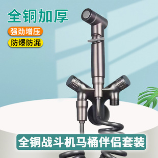 All-Copper Fighter Toilet Companion suit Toilet One-in-Two-out Washer Household Pressurized Spray Gun suit