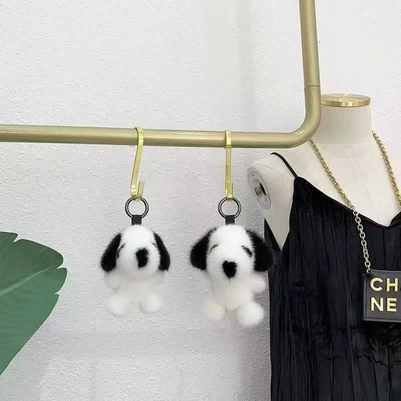 Imitación de visón pelo perro red llaveros rojos joyas de regalo de cumpleaños muñecas muñecas lindas bolsas escolares