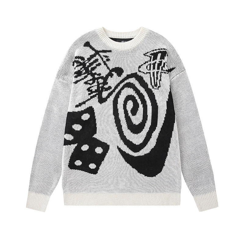 Модный брендовый мягкий и восковый дизайн трикотажа в западном стиле для мужчин и женщин осенью и зимой универсальный трикотаж в ленивом стиле высокого класса