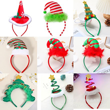 圣诞节精灵帽发箍圣诞老人头扣派对儿童可爱小红帽头箍圣诞帽发箍