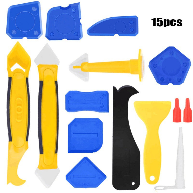 跨境15件套美缝工具填缝涂抹器硅胶刮板铲刀地板密封剂修整