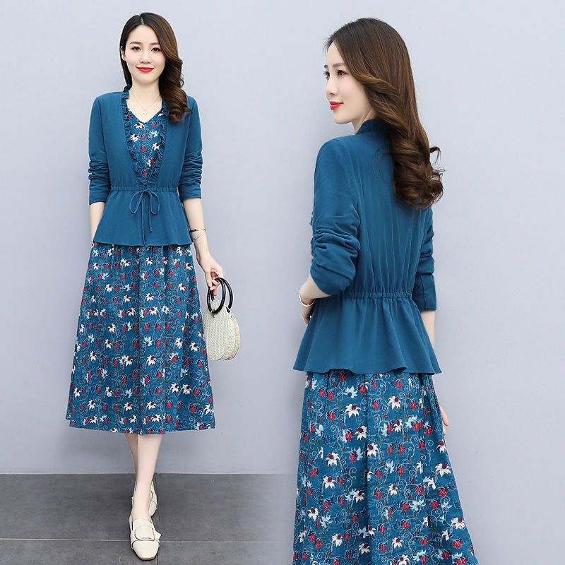  春  M-5XL 大きいサイズ トップス×ワンピースのセットアップ