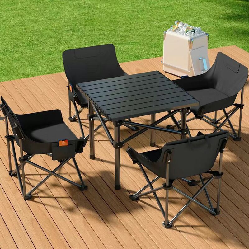 Adjustable Folding Table for Home and Car Use, Portable Egg Roll Table, Multifunctional Picnic and Camping Set, Outdoor Table and Chairs