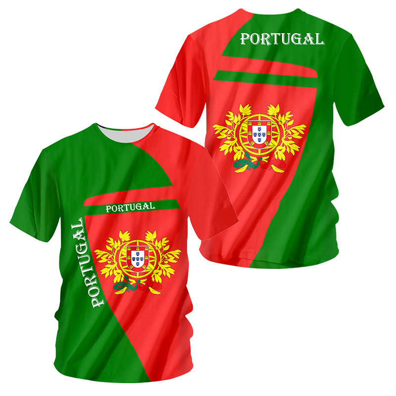 2024 nueva camiseta impresa 3D de la bandera brasileña transfronteriza de los hombres venta caliente transfronteriza estilo brazil flags camiseta
