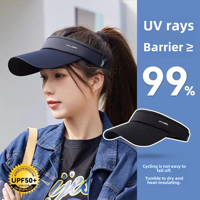 Sun Hat Men's Sunscreen Hat Empty Top Hat Breathable Ice Silk Sun Hat Sports Running Outdoor Hat Duck Tongue Empty Top Hat_voghion.com
