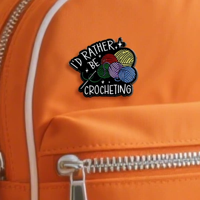 Yaxa sancaqları Enamel Pin Vintage Crochet