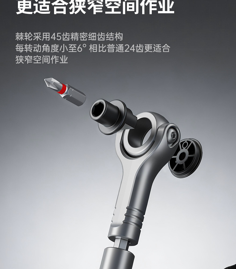 Lvlin Ratchet Screwdriver Combination Set, Multi-Function High Hardness Bi-Directional Bent Head Universal Tool Ratchet Wrench