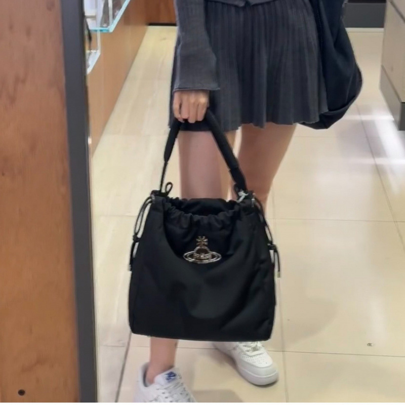 시황후 여성 가방 2024 신상 다용도 캐주얼 나일론 천 토성 숄더백 핸드백 드로스트링 겨드랑이백 크로스백