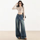 Vintage Loose Wide Leg Jeans Women's 2025 New Spring and Autumn plus size High Waist Slimming Loose Straight Floor Pants