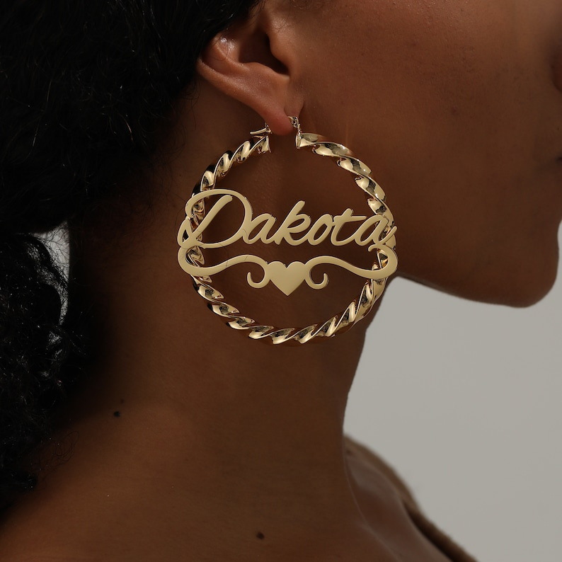 universal earrings hip-hop style stainless steel with letters