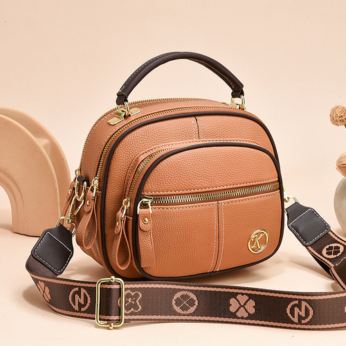 Leather Handbag for Women, Minimalist Luxury Style, Multi-functional and Versatile, Ideal for Mothers, Suitable for Middle-aged Women, Can be Used as a Shoulder Bag or Crossbody Bag