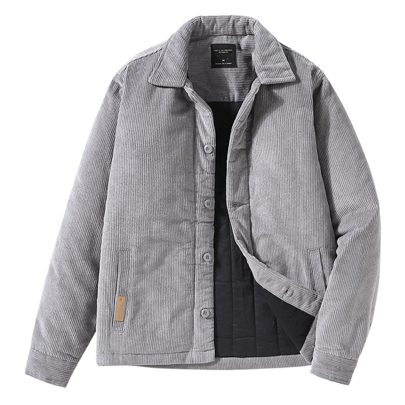 G082 japonés retro casual algodón y engrosamiento de pana hombres chaqueta juvenil camisa todo partido entrega de una pieza