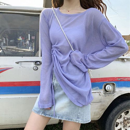 Fat MM large size 300 pounds sunshade jacket for women loose outerwear drawstring sheath thin top long Zhao Zhi Zheng