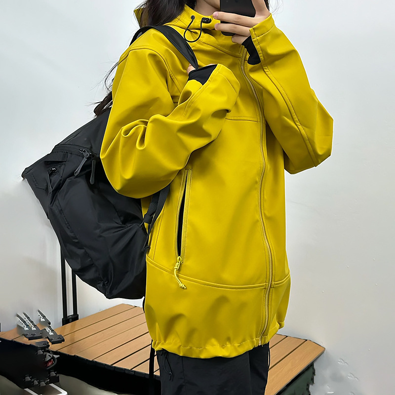Bird Home Same Style Outdoor Soft Shell Women's Men's Rush Clothes Three-Dimensional Cut Windproof Waterproof Warm Casual Hooded Jacket Bird Home Same Style Outdoor Soft Shell Women's Men's Rush Clothes Three-Dimensional Cut Windproof Waterproof Warm Casual Hooded Jacket