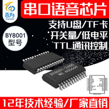 ���ڿ���MP3�Z��оƬ �忨����IC ֧��TF SD�� U�P BY8001-24QS