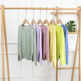 2021 Summer Parent-Child Anti-Sun Ice Silk Cardigan Thin Children's Knitted Breathable Air Conditioning Parent-Child Anti-Sun Clothing