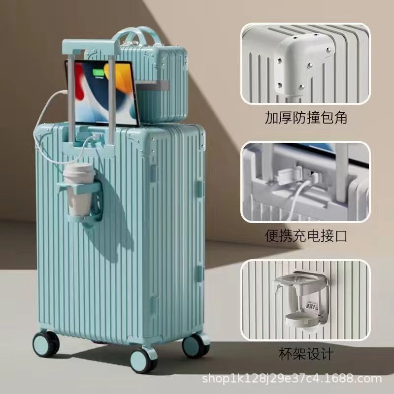 Maleta 2023 nueva maleta trolley femenina de alto valor, caja de contraseña duradera, equipaje de viaje para estudiantes masculinos y femeninos