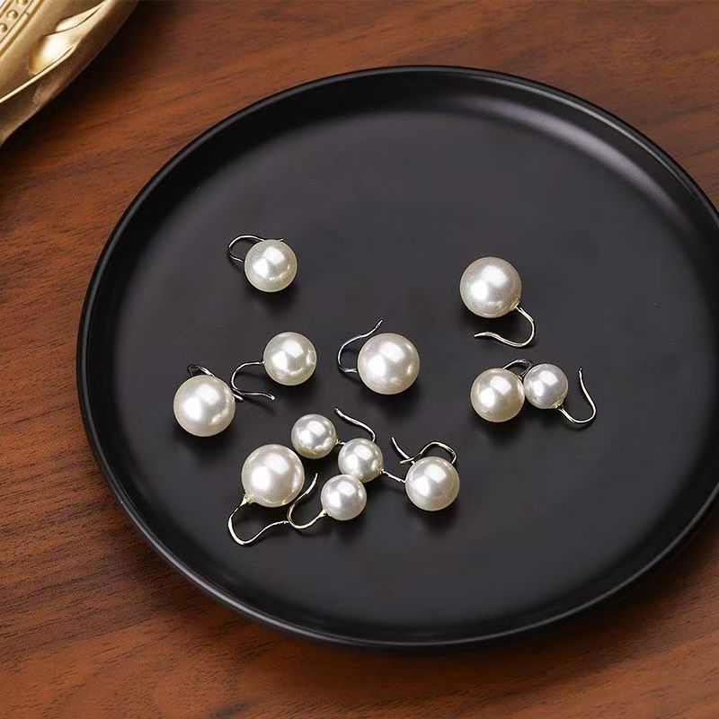 Simple Pearl Ear Hook Earrings Retro Small Commuter Elegant High-end Earrings Women's Fashion Earrings High-end Earrings