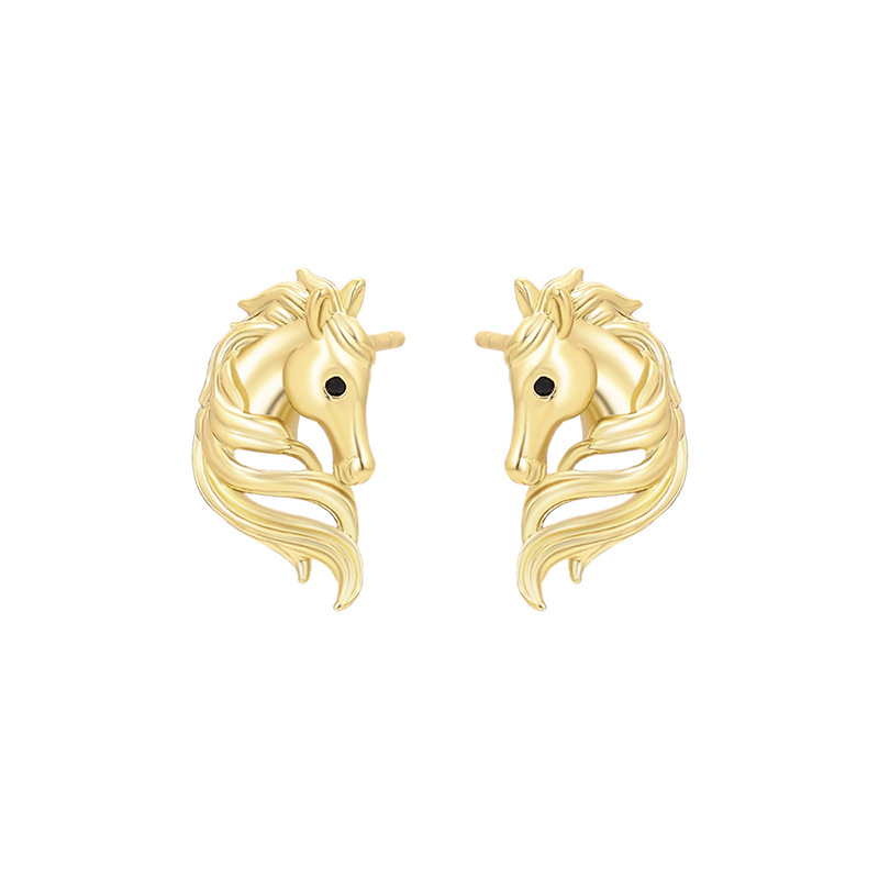Xuping joyería moda simple año del caballo nuevo perno de nicho diseño personalidad temperamento orejas de aleación de cobre al por mayor mujeres
